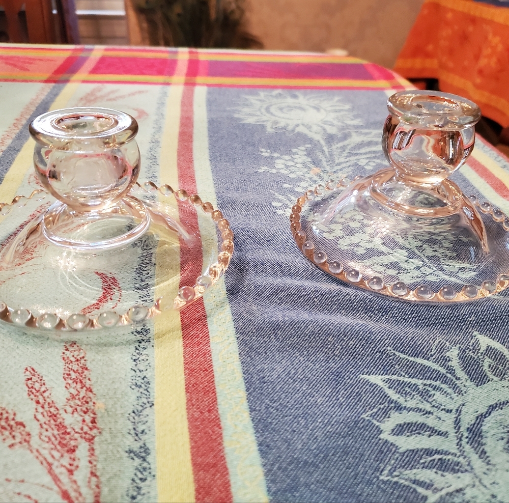 Candlewick Glass Candle Holders